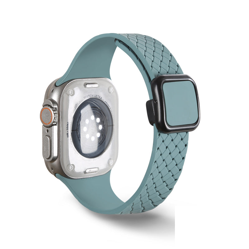 For Apple Watch Series 9 8 7 41mm  /  6 5 4 SE (2022) SE (2023) SE 40mm  /  3 2 1 38mm Watch Bracelet Woven Texture Strap - Black