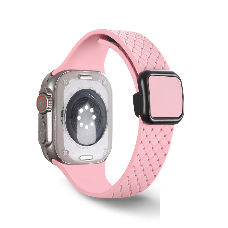 For Apple Watch Series 9 8 7 41mm  /  6 5 4 SE (2022) SE (2023) SE 40mm  /  3 2 1 38mm Watch Bracelet Woven Texture Strap - Black