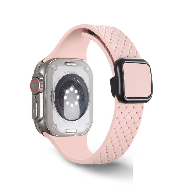 For Apple Watch Series 9 8 7 41mm  /  6 5 4 SE (2022) SE (2023) SE 40mm  /  3 2 1 38mm Watch Bracelet Woven Texture Strap - Black