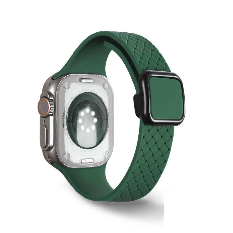 For Apple Watch Series 9 8 7 41mm  /  6 5 4 SE (2022) SE (2023) SE 40mm  /  3 2 1 38mm Watch Bracelet Woven Texture Strap - Black