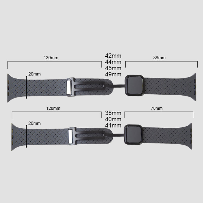 For Apple Watch Ultra 2 Ultra 49mm  /  Series 9 8 7 45mm  /  6 5 4 SE (2022) SE (2023) SE 44mm  /  3 2 1 42mm Silicone Wrist Strap - Black