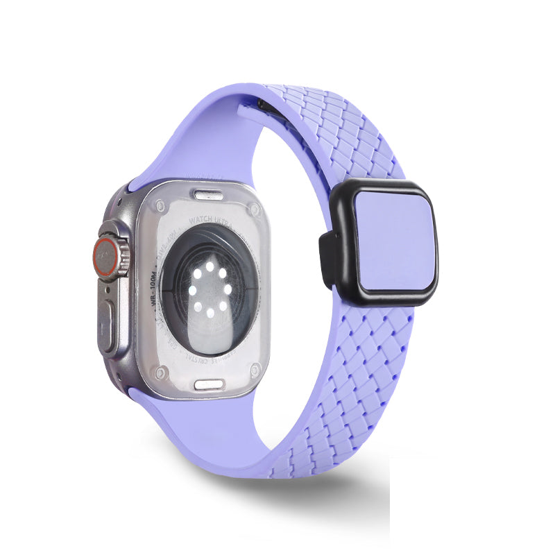 For Apple Watch Ultra 2 Ultra 49mm  /  Series 9 8 7 45mm  /  6 5 4 SE (2022) SE (2023) SE 44mm  /  3 2 1 42mm Silicone Wrist Strap - Black