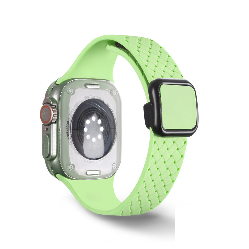 For Apple Watch Ultra 2 Ultra 49mm  /  Series 9 8 7 45mm  /  6 5 4 SE (2022) SE (2023) SE 44mm  /  3 2 1 42mm Silicone Wrist Strap - Black