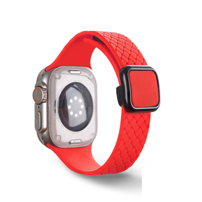 For Apple Watch Ultra 2 Ultra 49mm  /  Series 9 8 7 45mm  /  6 5 4 SE (2022) SE (2023) SE 44mm  /  3 2 1 42mm Silicone Wrist Strap - Black