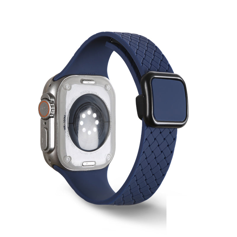 For Apple Watch Ultra 2 Ultra 49mm  /  Series 9 8 7 45mm  /  6 5 4 SE (2022) SE (2023) SE 44mm  /  3 2 1 42mm Silicone Wrist Strap - Black