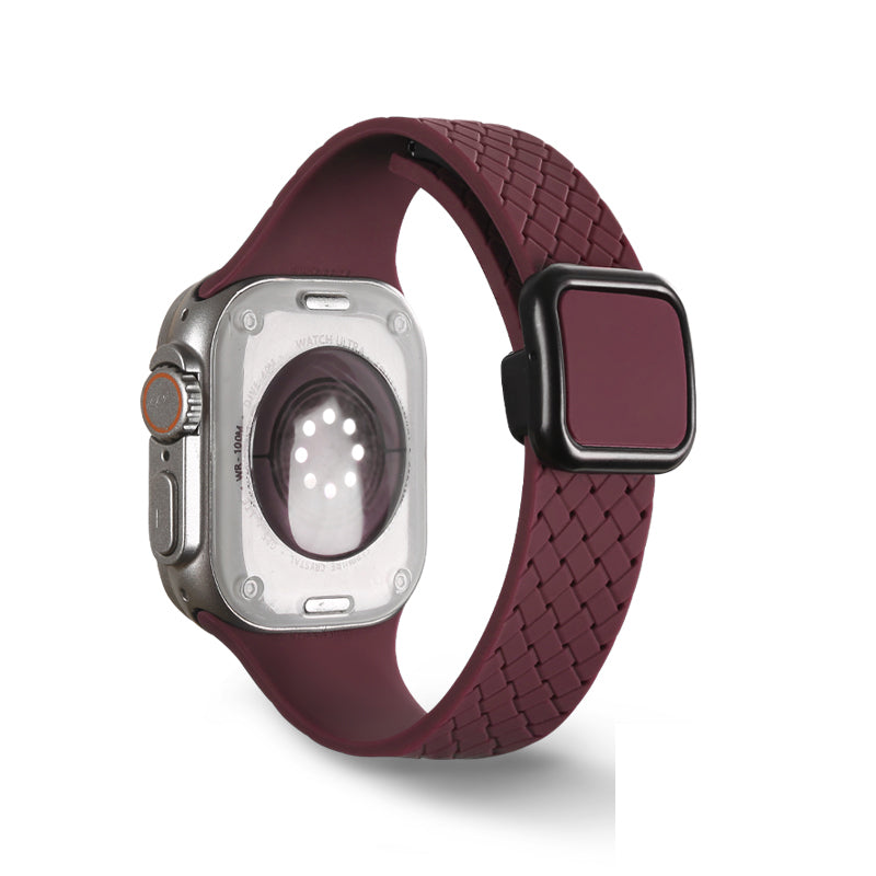 For Apple Watch Ultra 2 Ultra 49mm  /  Series 9 8 7 45mm  /  6 5 4 SE (2022) SE (2023) SE 44mm  /  3 2 1 42mm Silicone Wrist Strap - Black