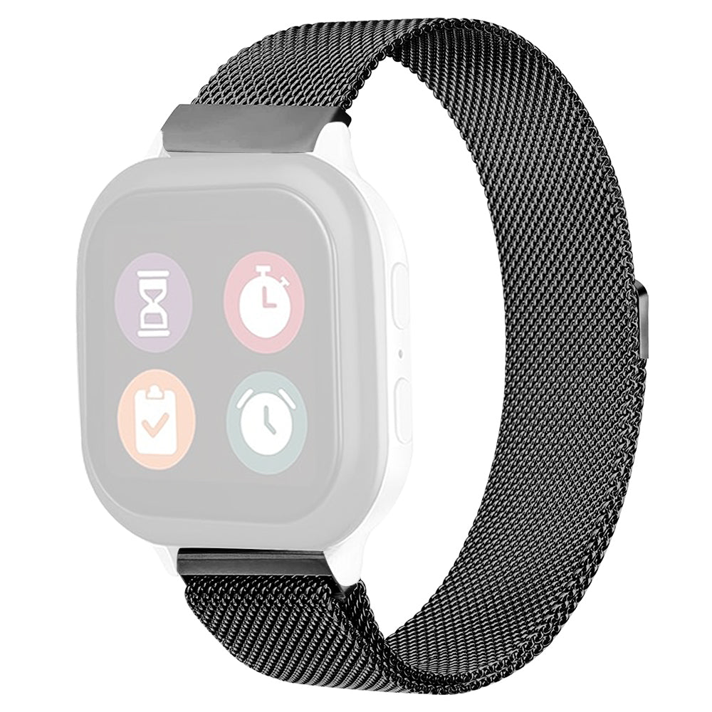 For SyncUP Kids Watch Stainless Steel Replacement Wrist Band Magnetic Milanese Watch Strap - Black