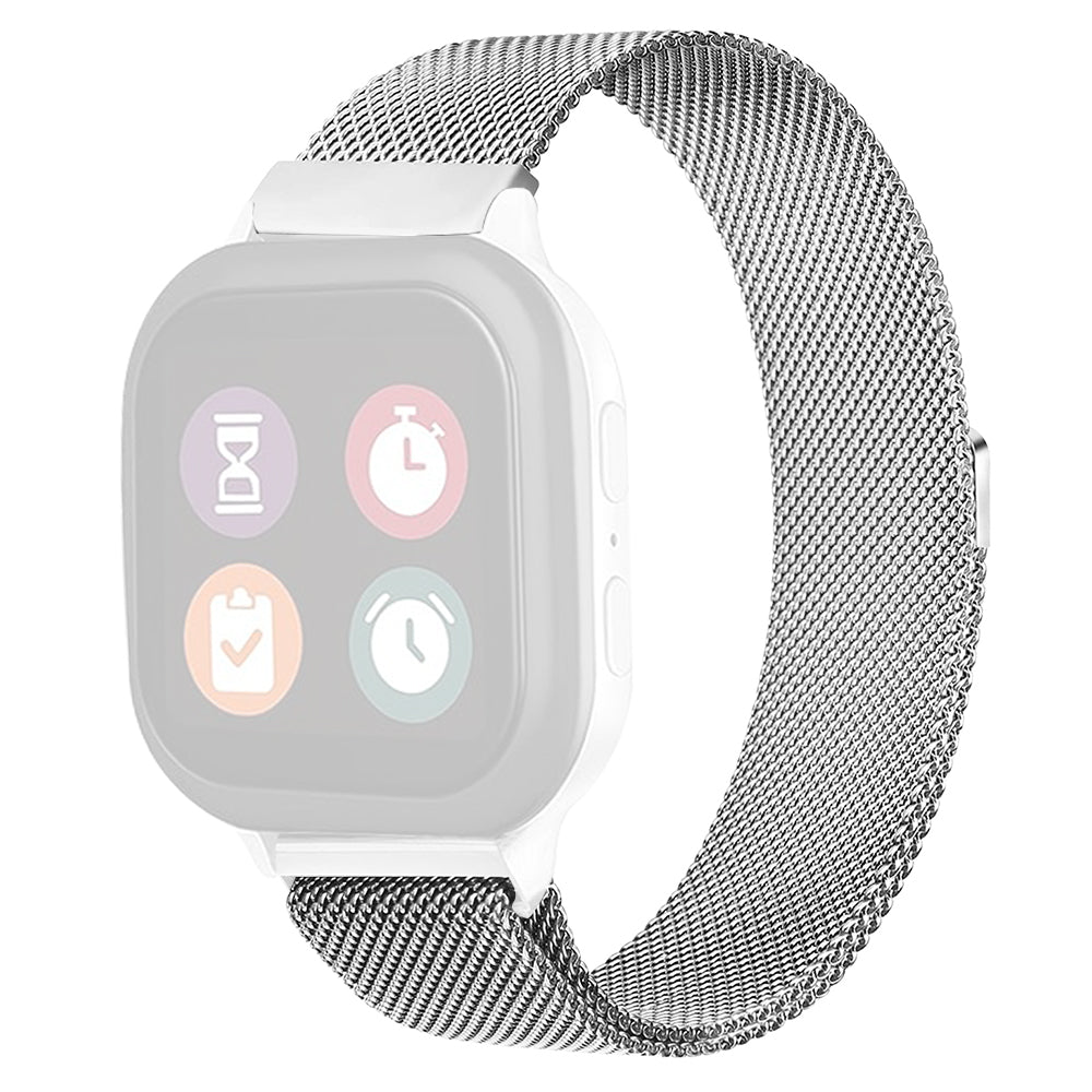 For Verizon GizmoWatch Disney Edition Stainless Steel Replacement Band Magnetic Milanese Watch Strap - Silver
