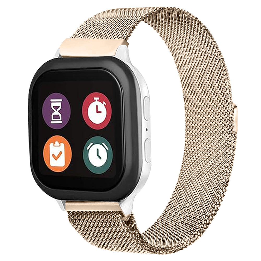 For Verizon GizmoWatch Disney Edition Stainless Steel Watch Band Magnetic Milanese Mesh Strap - Vintage Gold