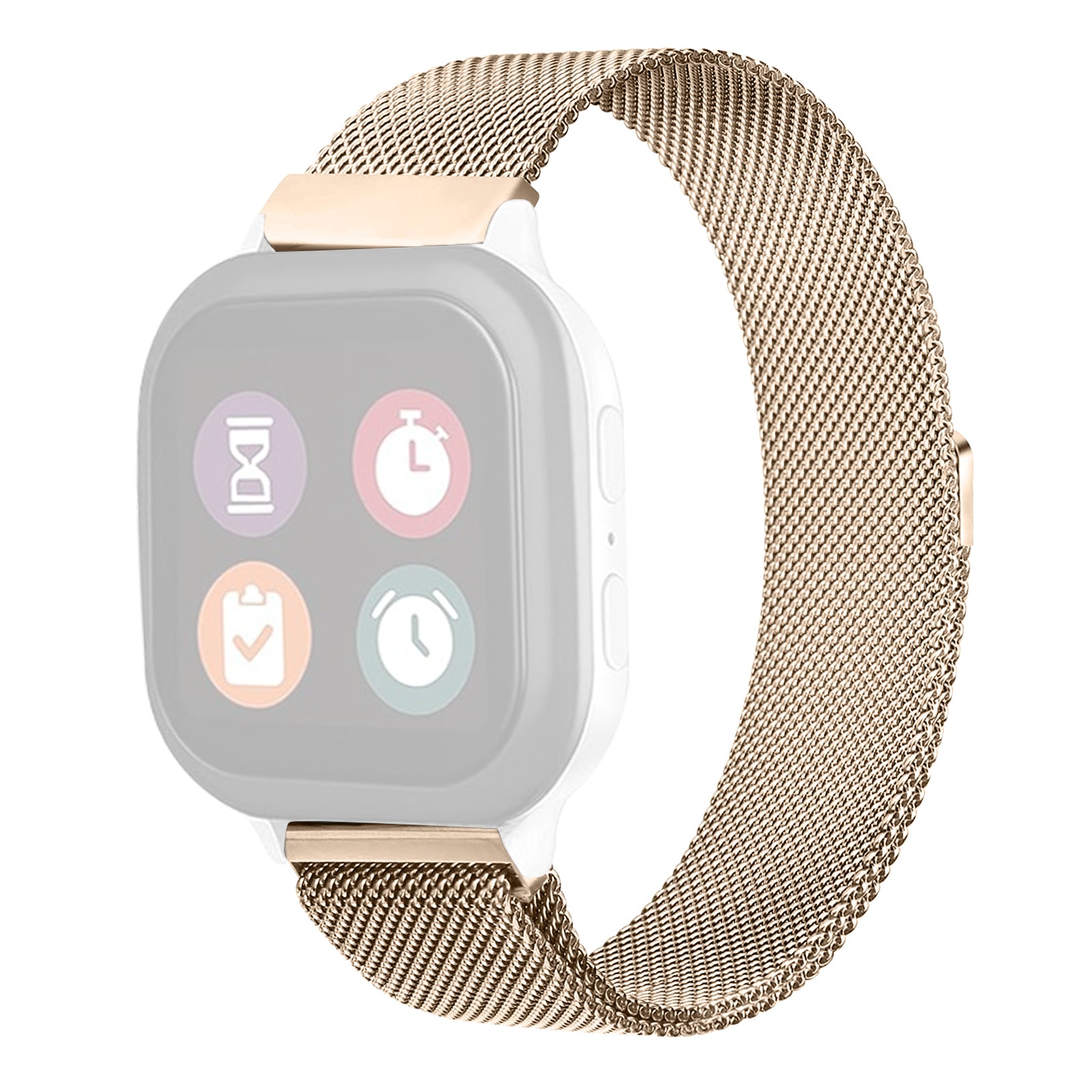 For Gabb Watch 3 Milanese Watch Band Magnetic Stainless Steel Breathable Mesh Wrist Strap - Retro Gold