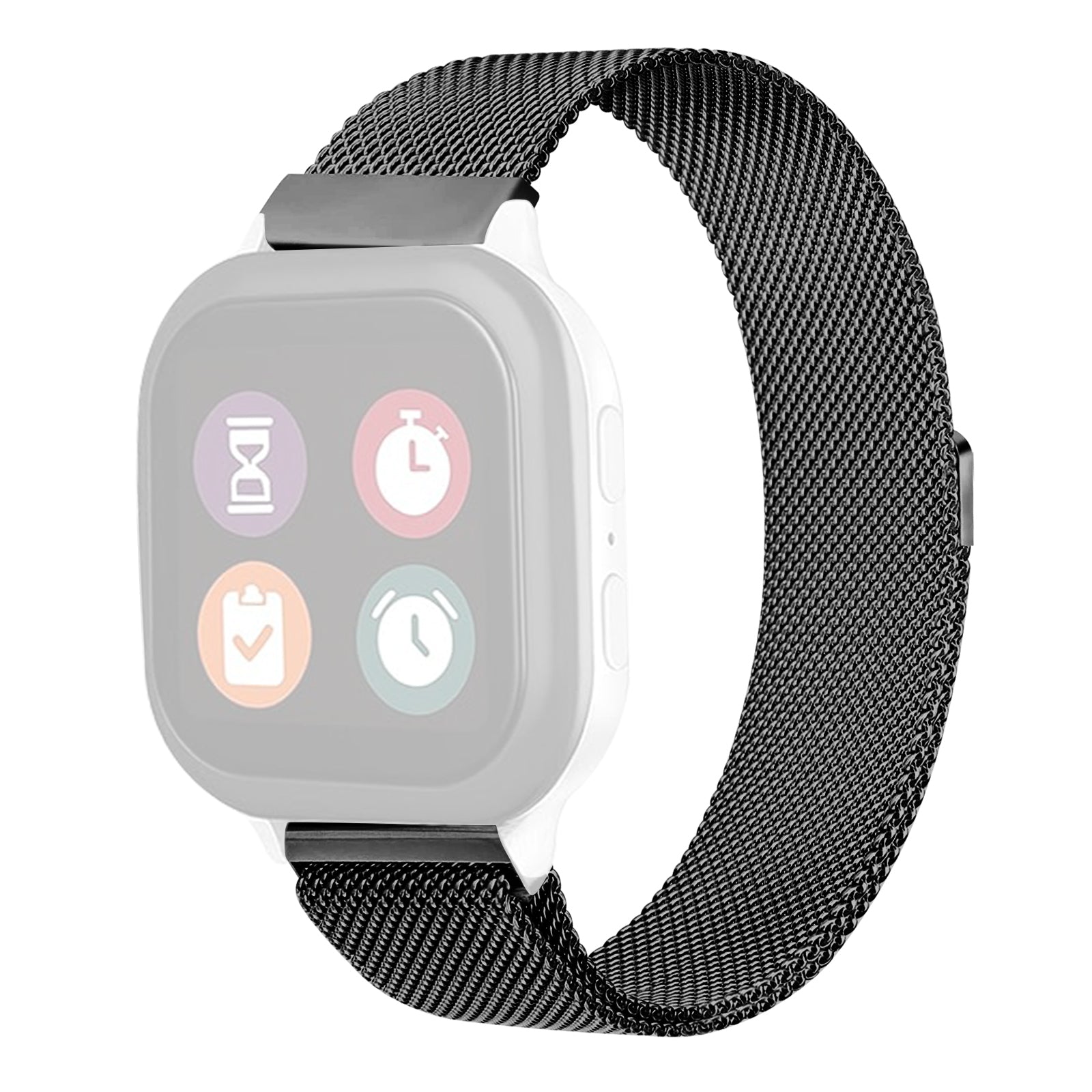 For Verizon Gizmo Watch 1 Milanese Mesh Band Black Smartwatch Strap Stainless Steel Magnetic Bracelet