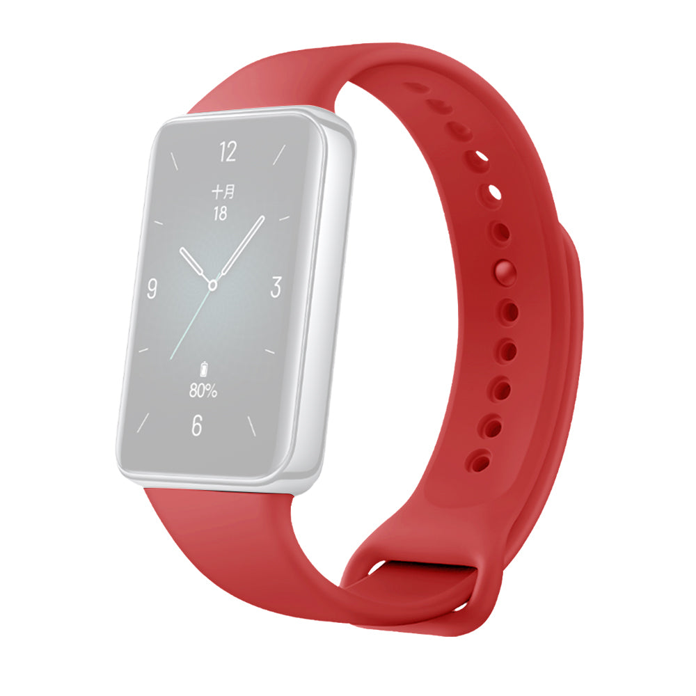 For Honor Band 9 Easy Adjustable Watch Strap Flexible Silicone Wrist Band - Red