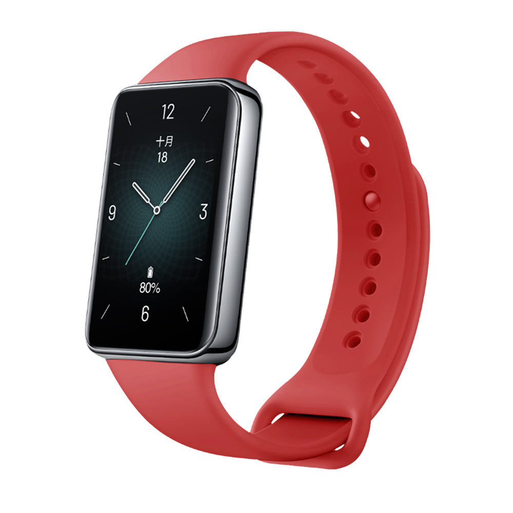 For Honor Band 9 Easy Adjustable Watch Strap Flexible Silicone Wrist Band - Red