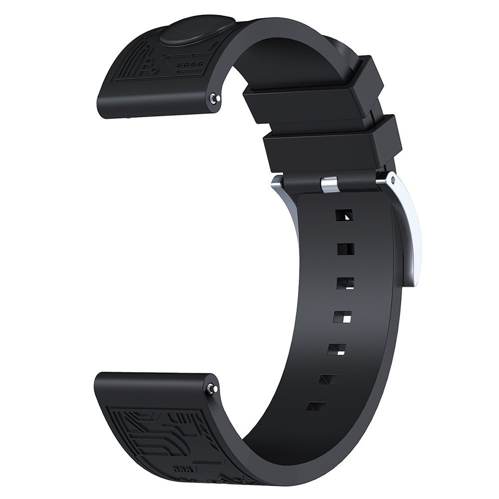 For Samsung Galaxy Watch3 45mm / Huawei Watch 4 / Garmin Venu 3 Universal 22mm Watch Band Silicone Watch Strap - Black