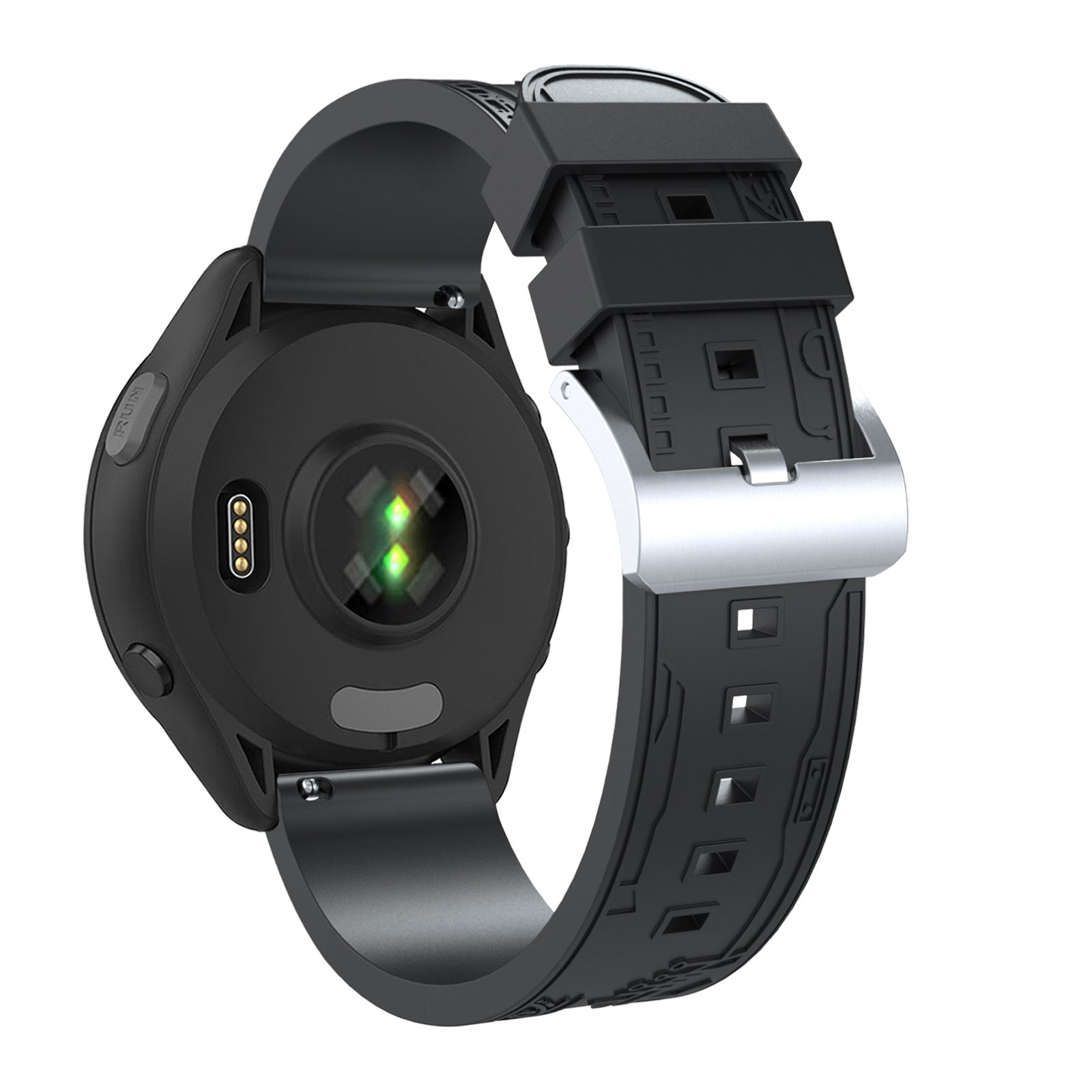 For Samsung Galaxy Watch3 45mm / Huawei Watch 4 / Garmin Venu 3 Universal 22mm Watch Band Silicone Watch Strap - Black