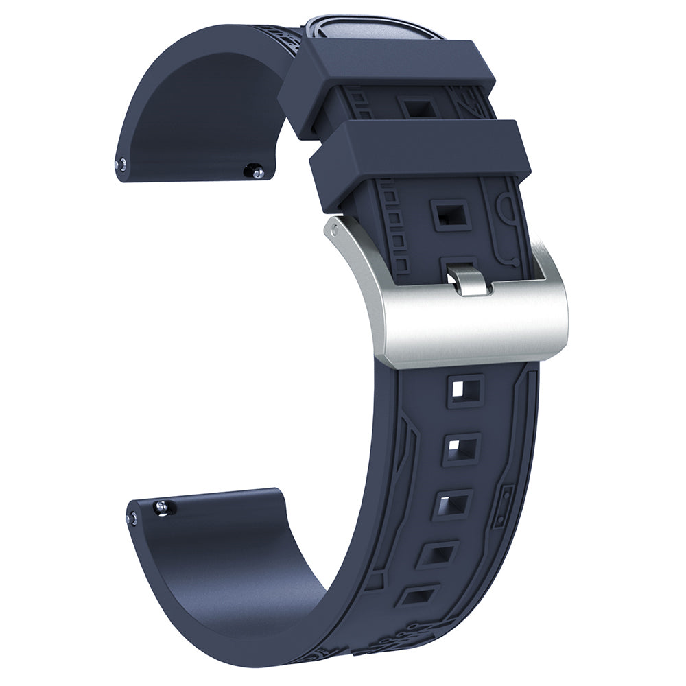 For Samsung Galaxy Watch3 45mm / Huawei Watch 4 / Garmin Venu 3 Universal 22mm Watch Band Silicone Watch Strap - Black