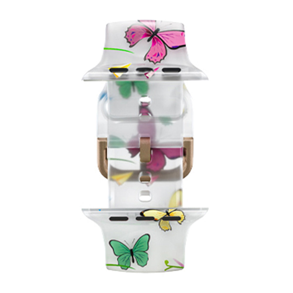For Apple Watch Ultra 2 Ultra 49mm / 9 8 7 45mm / 6 5 4 SE (2022) / (2023) / SE 44mm / 3 2 1 42mm Pattern Design Silicone Strap Watch Band