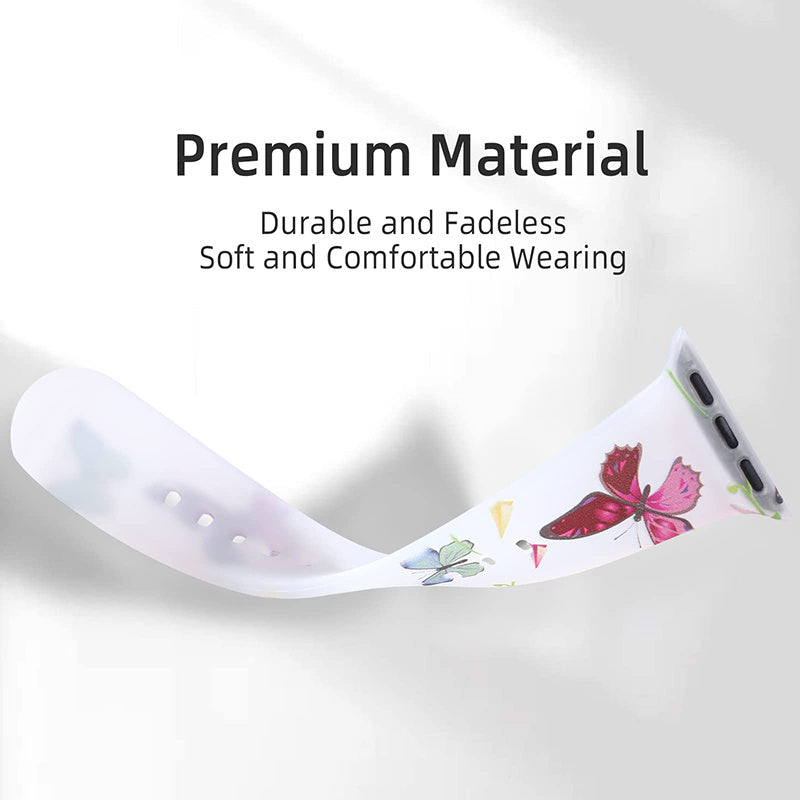 For Apple Watch Ultra 2 Ultra 49mm / 9 8 7 45mm / 6 5 4 SE (2022) / (2023) / SE 44mm / 3 2 1 42mm Pattern Design Silicone Strap Watch Band