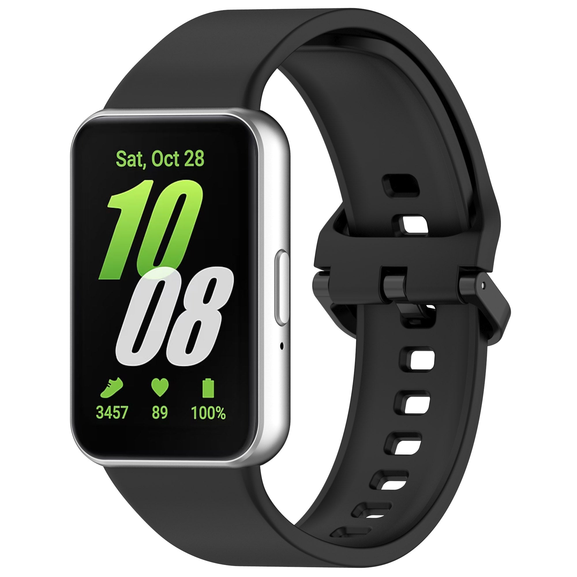 For Samsung Galaxy Fit3 Flexible Watch Strap Silicone Band Wrist Bracelet - Black