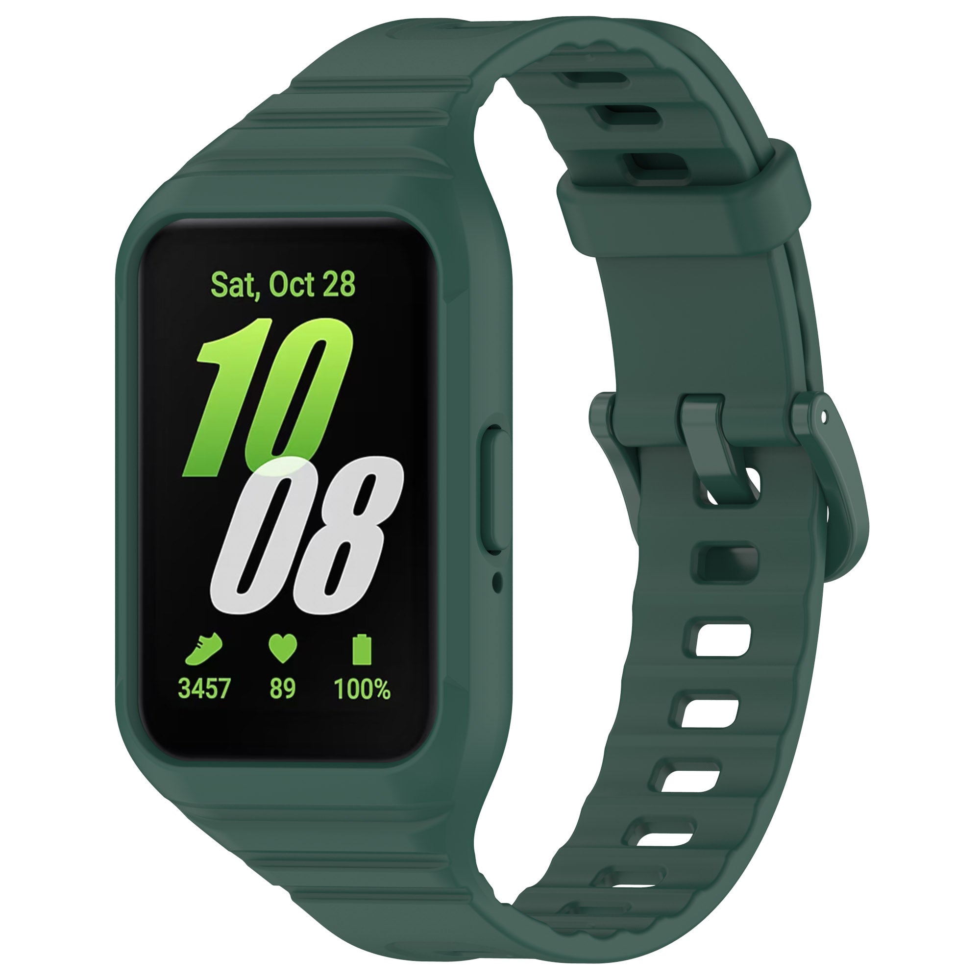 For Samsung Galaxy Fit3 Integrated Silicone Strap with Watch Case Replacement Wrist Band - Purple