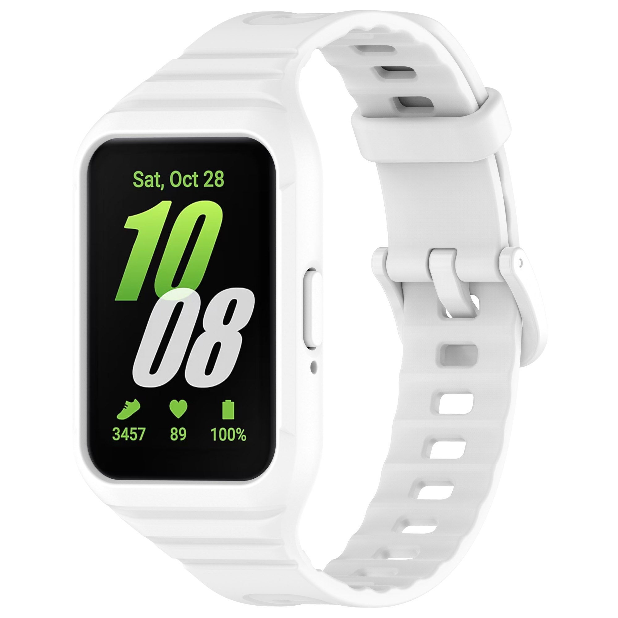 For Samsung Galaxy Fit3 Integrated Silicone Strap with Watch Case Replacement Wrist Band - Purple
