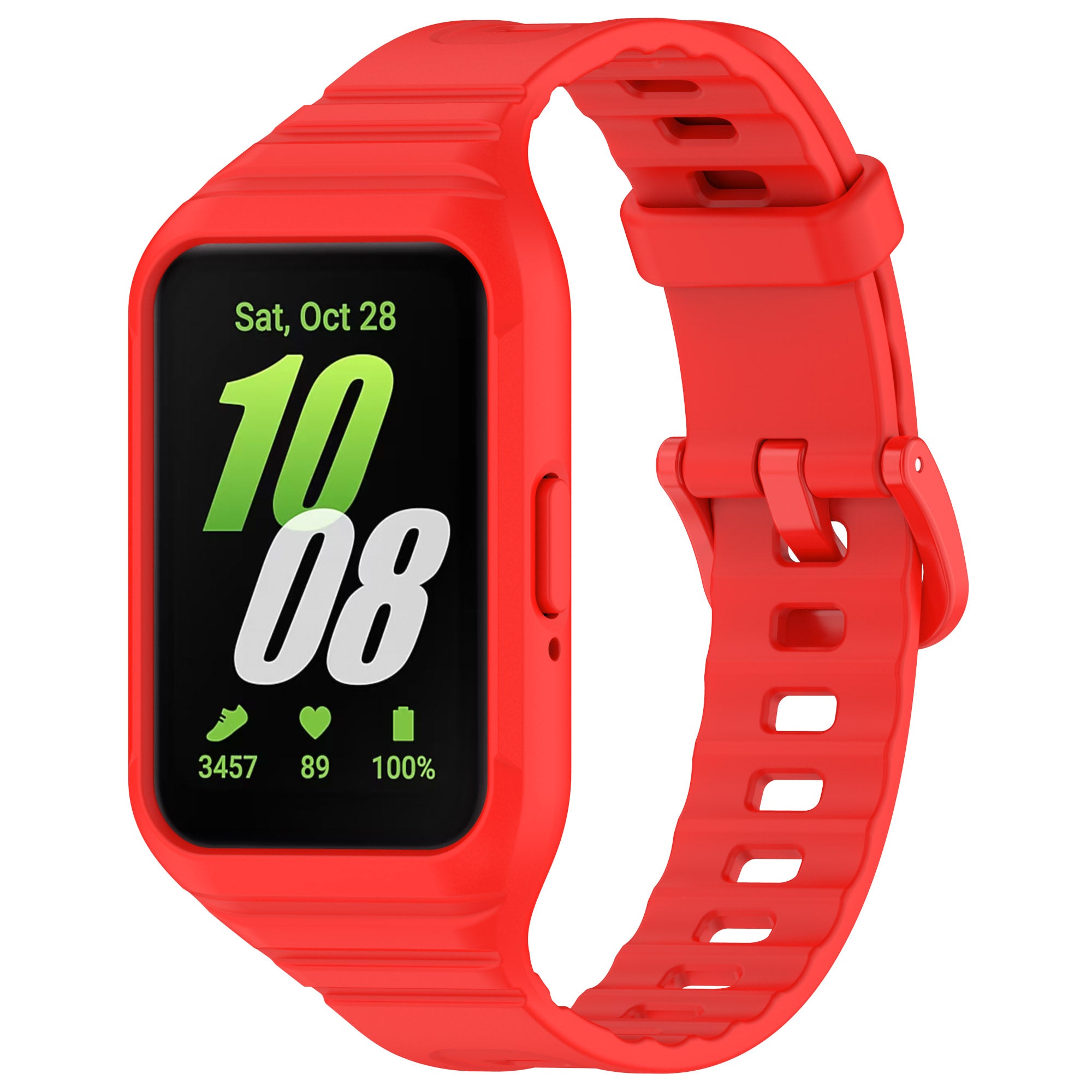 For Samsung Galaxy Fit3 Integrated Silicone Strap with Watch Case Replacement Wrist Band - Purple