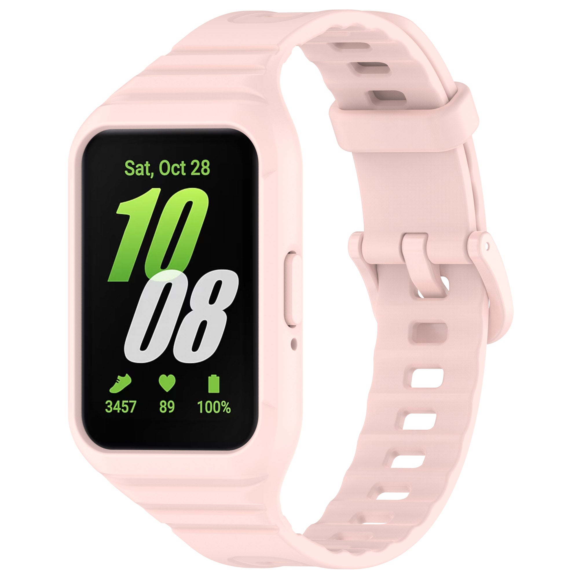 For Samsung Galaxy Fit3 Integrated Silicone Strap with Watch Case Replacement Wrist Band - Purple