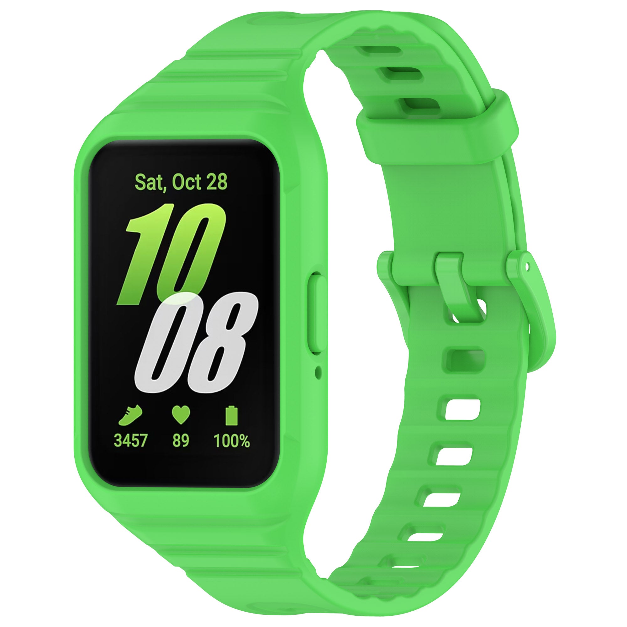 For Samsung Galaxy Fit3 Integrated Silicone Strap with Watch Case Replacement Wrist Band - Purple