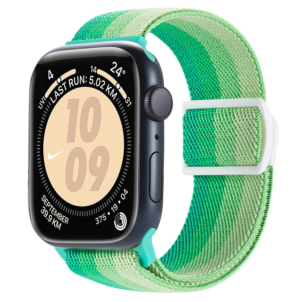 For Apple Watch Ultra 2 Ultra 49mm / Series 9 8 7 45mm / 6 5 4 SE (2022) SE (2023) SE 44mm / 3 2 1 42mm Nylon Watch Strap - Gradient Green