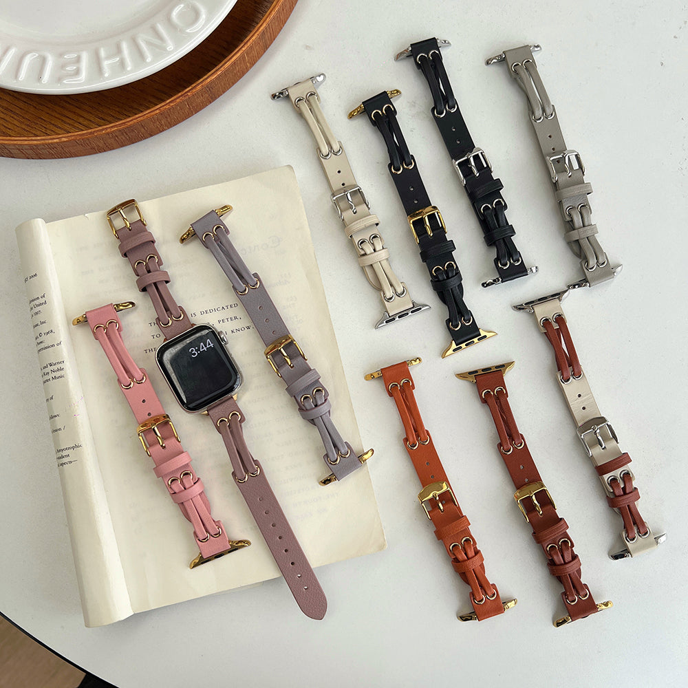 For Apple Watch Ultra 2 Ultra 49mm / 9 8 7 45mm / 6 5 4 SE (2023) SE (2022) SE 44mm / 3 2 1 42mm Genuine Cow Leather Watchband - Brown