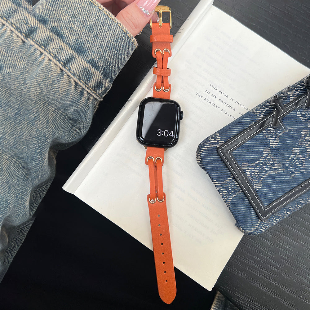 For Apple Watch Ultra 2 Ultra 49mm / 9 8 7 45mm / 6 5 4 SE (2023) SE (2022) SE 44mm / 3 2 1 42mm Genuine Cow Leather Watchband - Brown