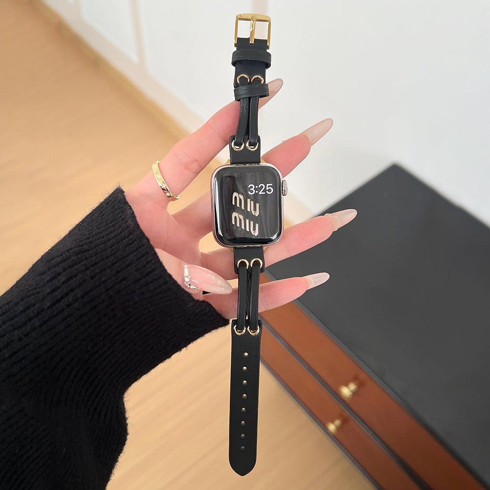 For Apple Watch Ultra 2 Ultra 49mm / 9 8 7 45mm / 6 5 4 SE (2023) SE (2022) SE 44mm / 3 2 1 42mm Genuine Cow Leather Watchband - Brown