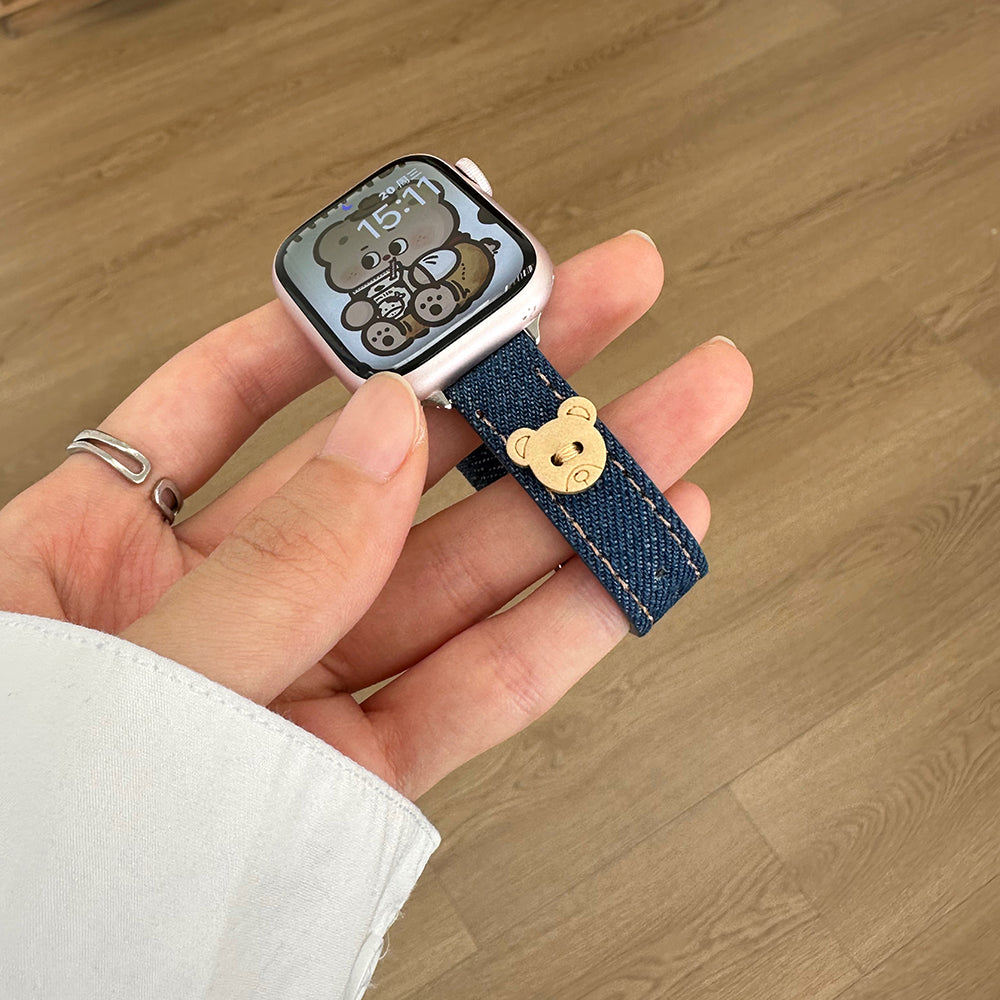 For Apple Watch Ultra 2 Ultra 49mm / 9 8 7 45mm / 6 5 4 SE (2023) SE (2022) SE 44mm / 3 2 1 42mm Denim Watch Strap - Dark Blue