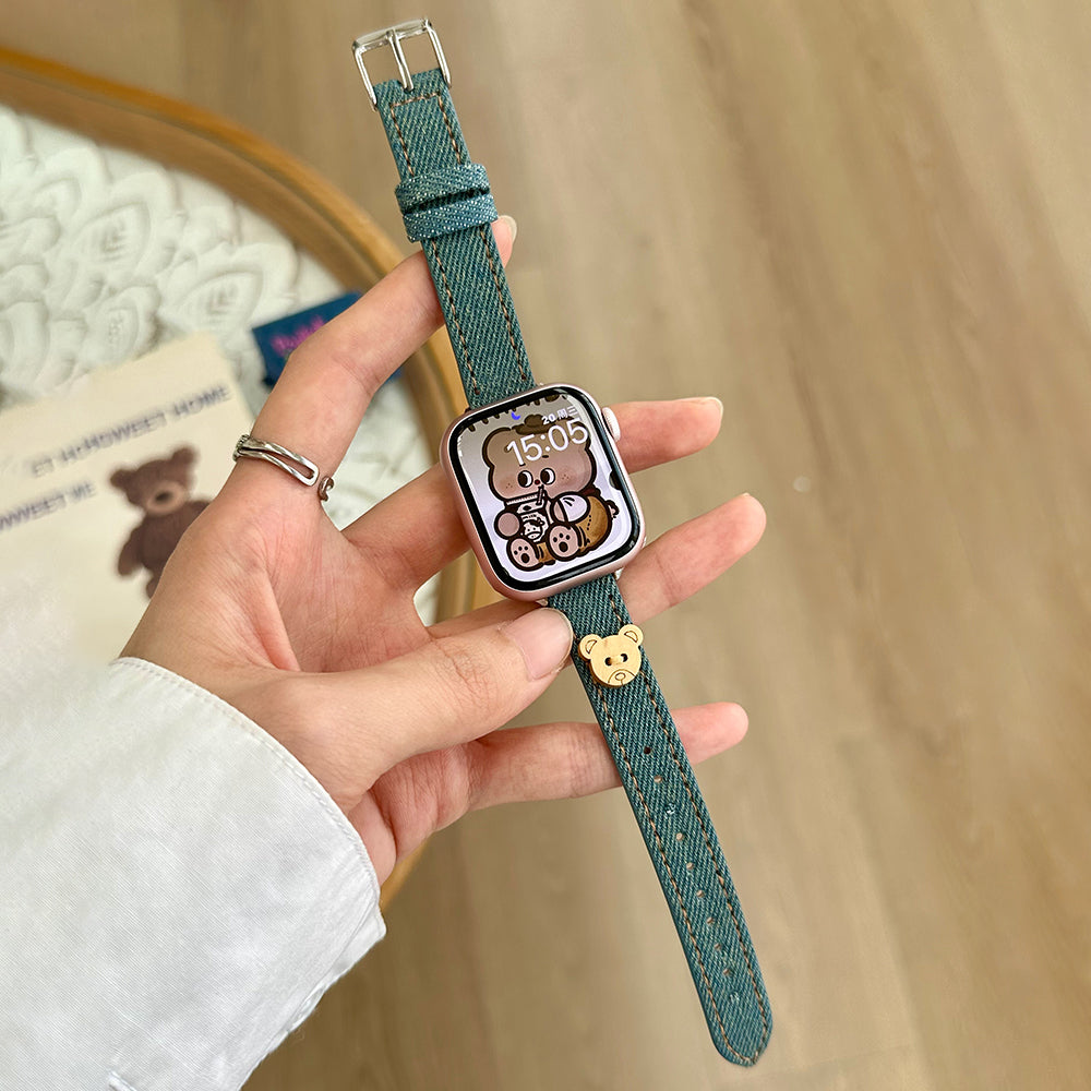 For Apple Watch Ultra 2 Ultra 49mm / 9 8 7 45mm / 6 5 4 SE (2023) SE (2022) SE 44mm / 3 2 1 42mm Denim Watch Strap - Dark Blue