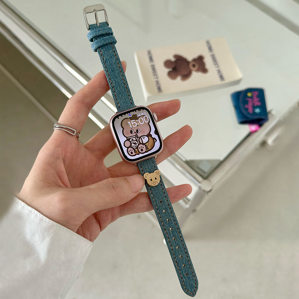 For Apple Watch Ultra 2 Ultra 49mm / 9 8 7 45mm / 6 5 4 SE (2023) SE (2022) SE 44mm / 3 2 1 42mm Denim Watch Strap - Dark Blue