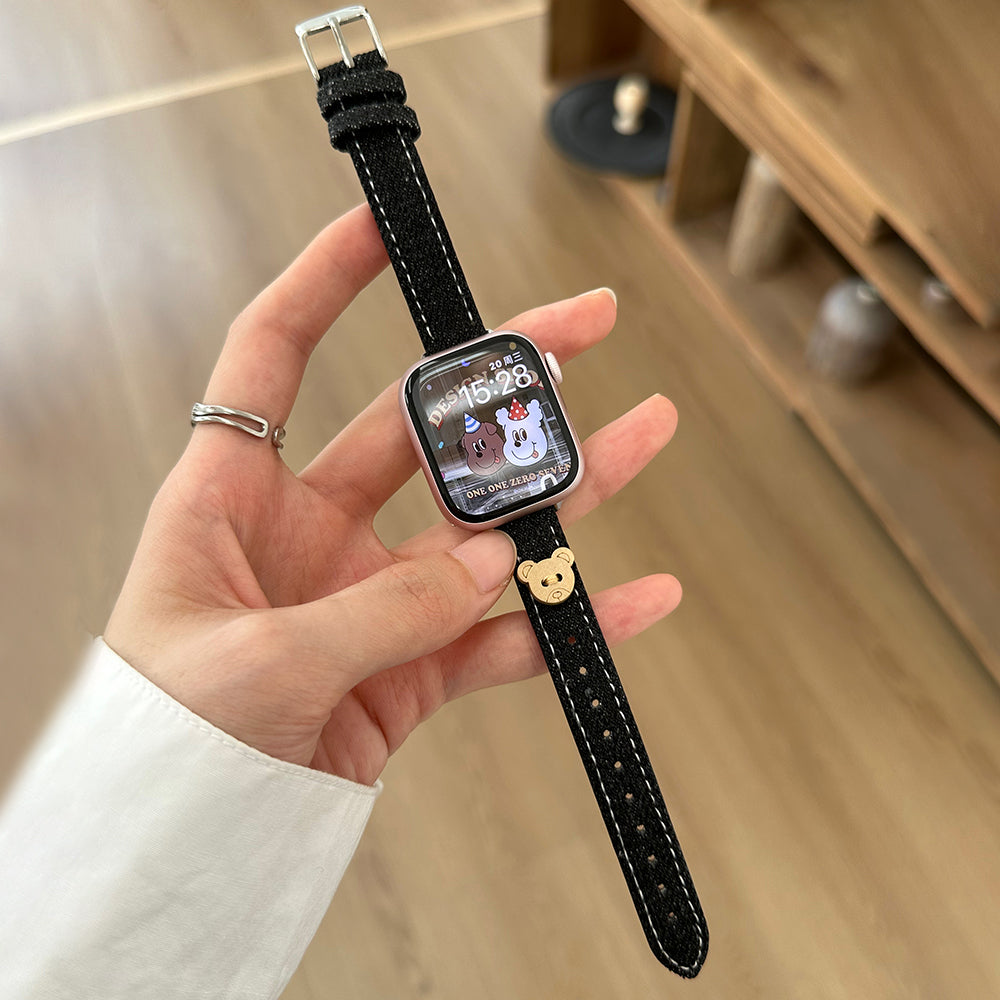 For Apple Watch Ultra 2 Ultra 49mm / 9 8 7 45mm / 6 5 4 SE (2023) SE (2022) SE 44mm / 3 2 1 42mm Denim Watch Strap - Dark Blue