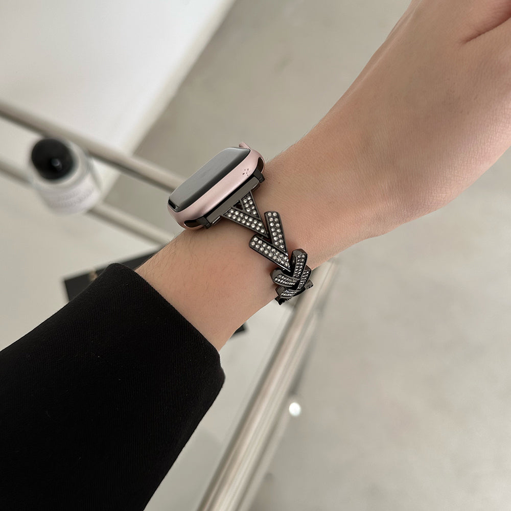 For Apple Watch Ultra 2 Ultra 49mm / 9 8 7 45mm / 6 5 4 SE (2022) SE (2023) SE 44mm / 3 2 1 42mm Zinc Alloy Watch Strap - Black