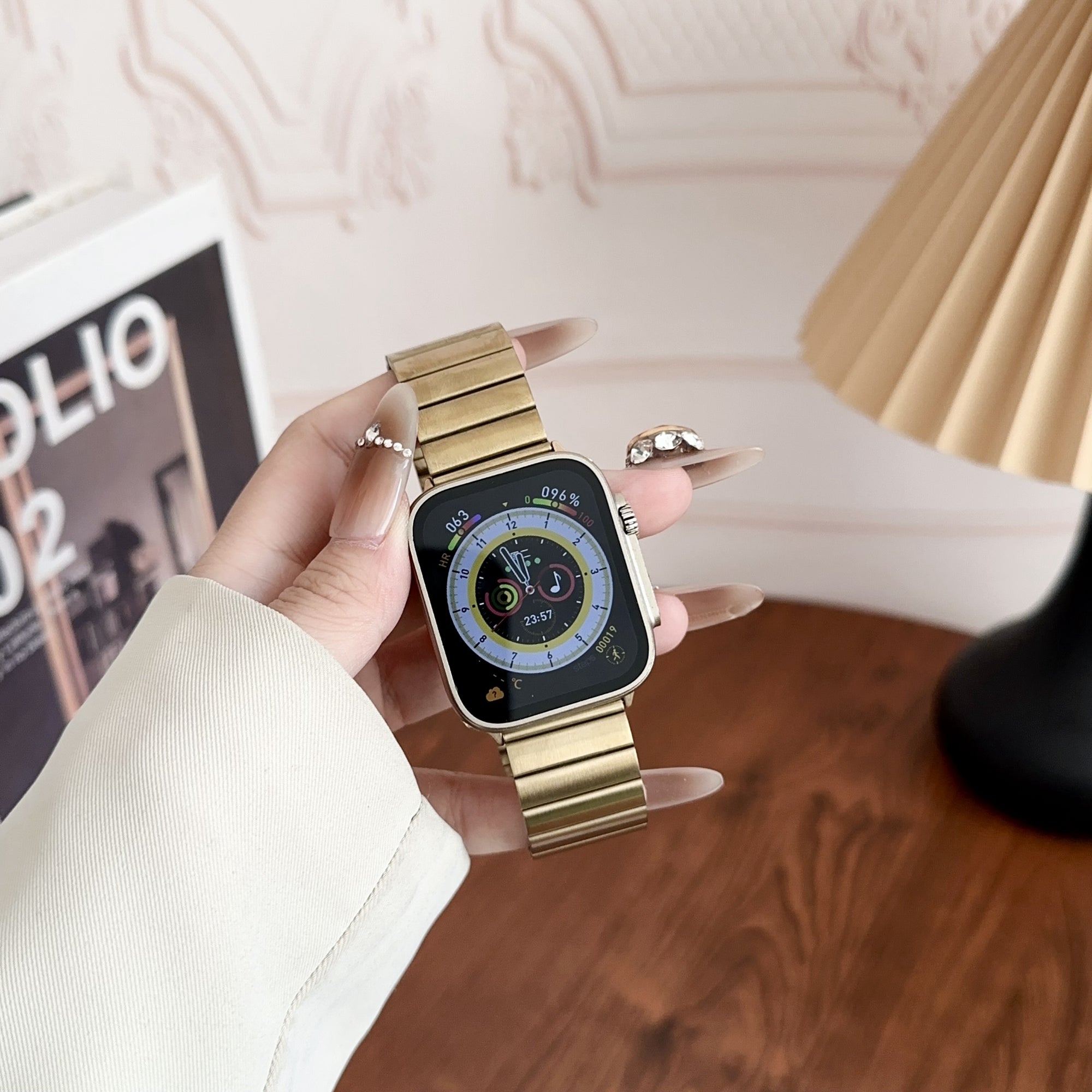 For Apple Watch Series 9 8 7 41mm / 6 5 4 SE (2022) SE (2023) SE 40mm / 3 2 1 38mm Magnetic Watch Band Stainless Steel Strap - Blue