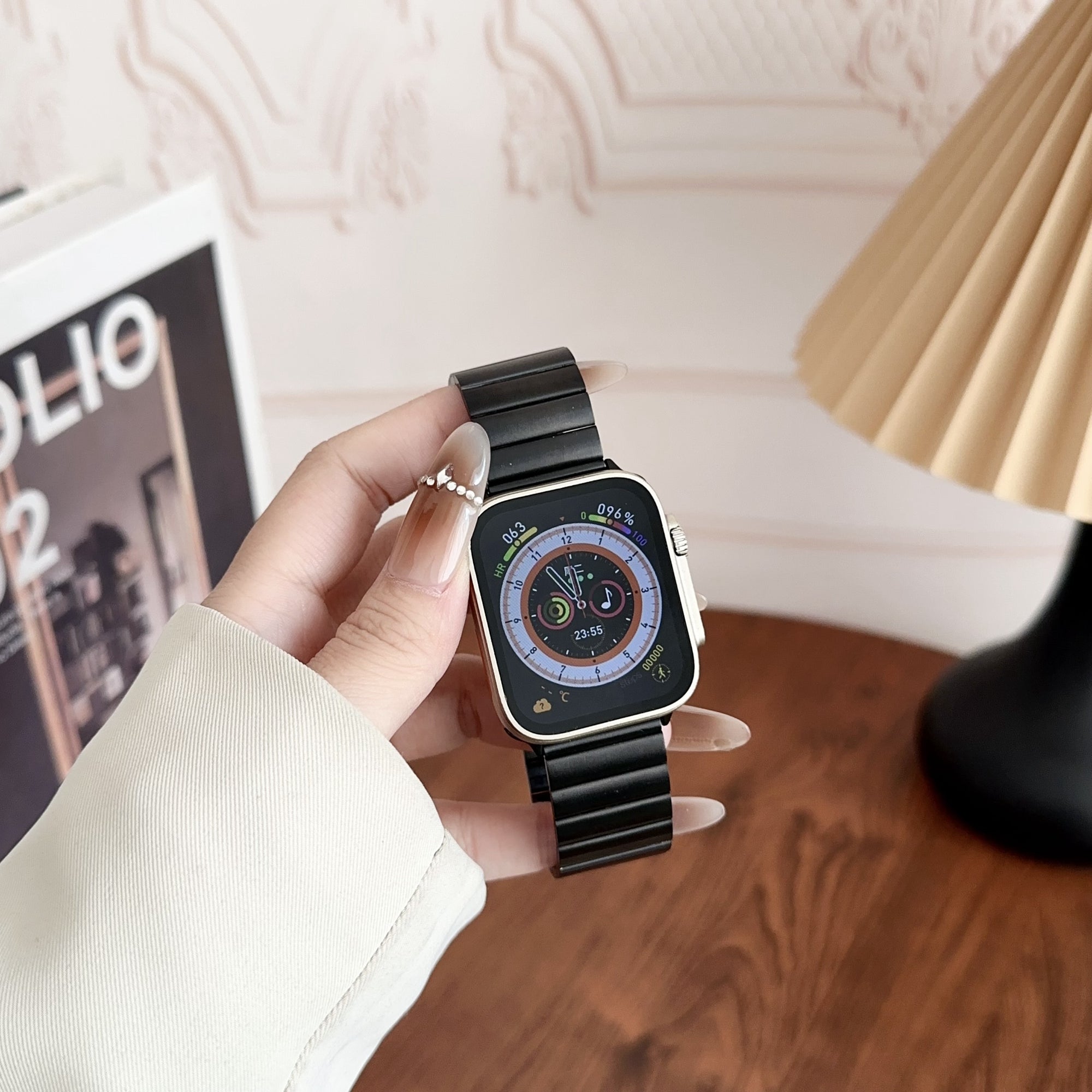 For Apple Watch Ultra 2 Ultra 49mm / 9 8 7 45mm / 6 5 4 SE (2022) SE (2023) SE 44mm / 3 2 1 42mm Metal Magnetic Watch Band - Blue