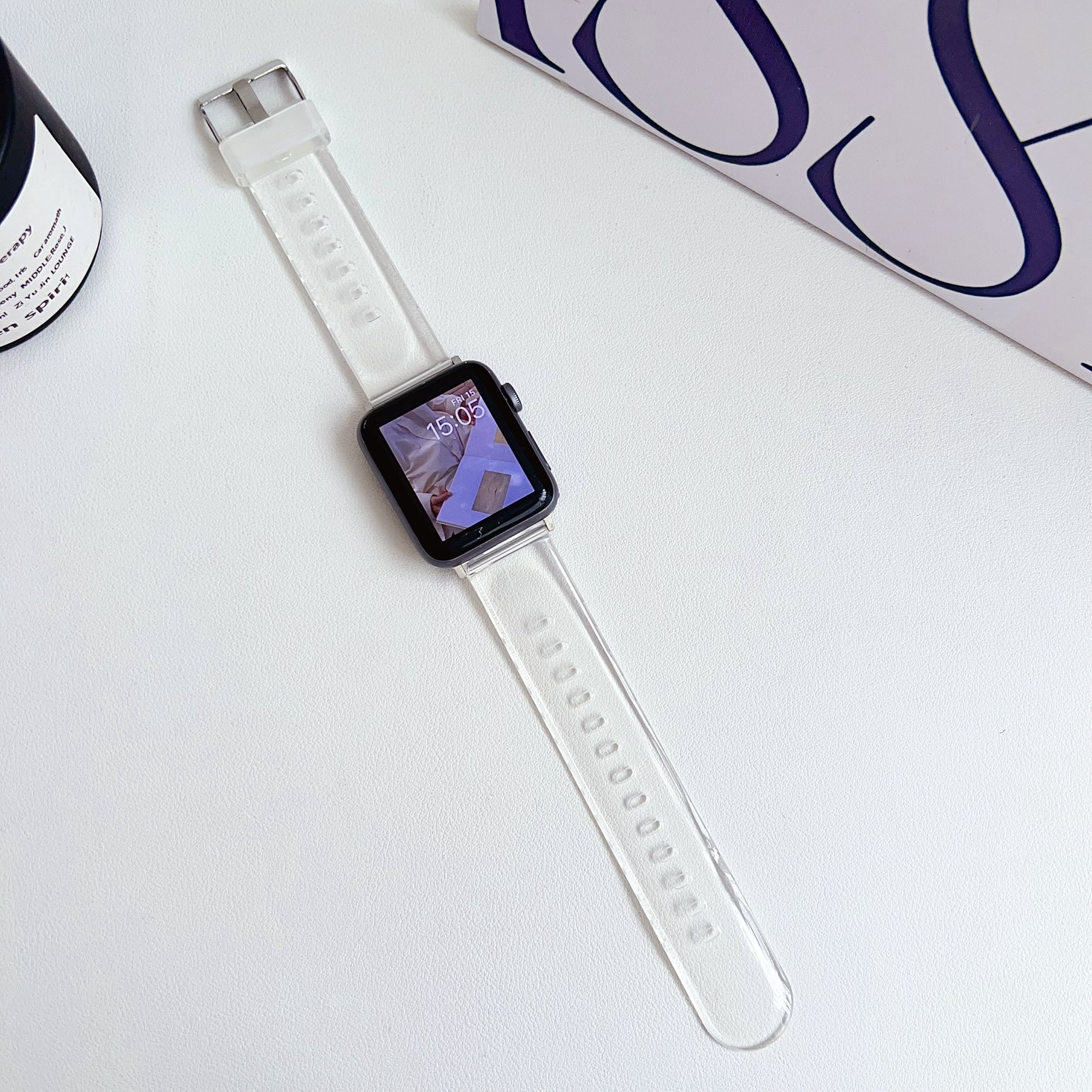 For Apple Watch Ultra 2 Ultra 49mm / 9 8 7 45mm / 6 5 4 SE (2022) SE (2023) SE 44mm / 3 2 1 42mm TPU Clear Watch Band - Transparent Pink