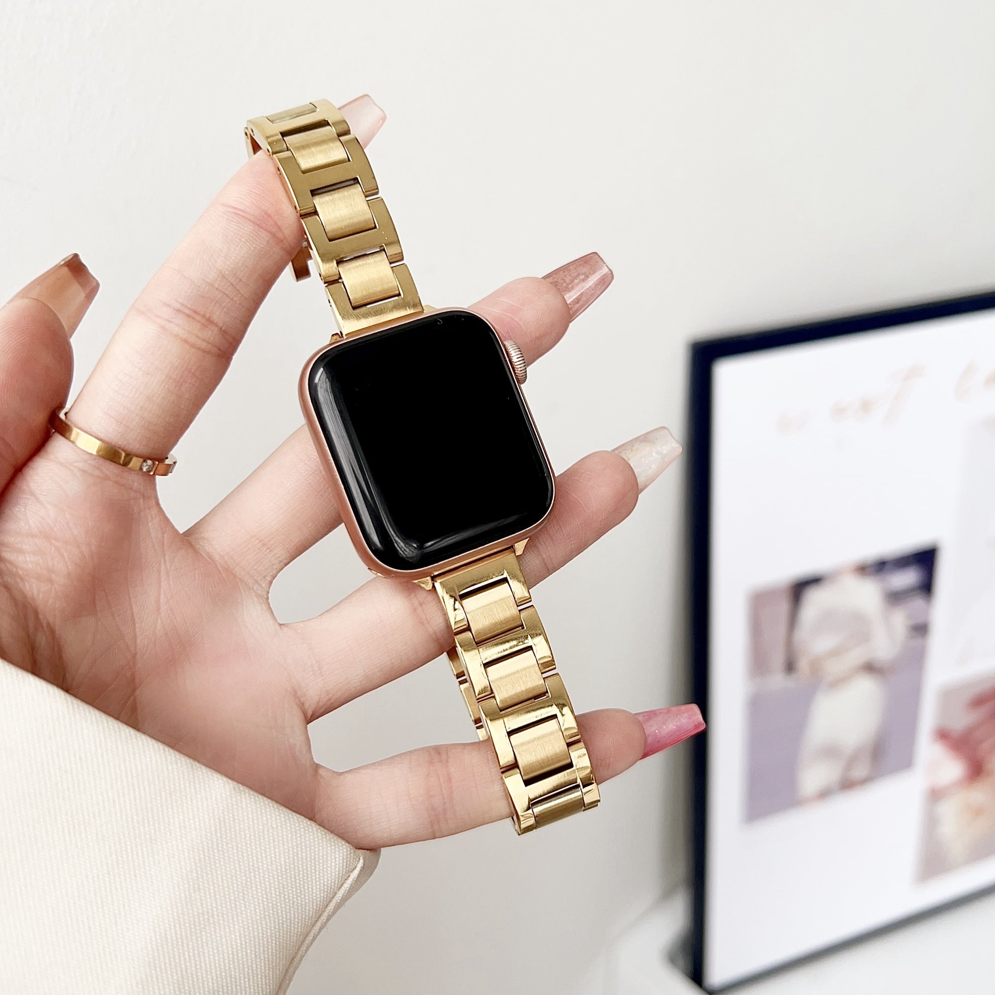 For Apple Watch Ultra 2 Ultra 49mm / 9 8 7 45mm / 6 5 4 SE (2022) / (2023) / SE 44mm / 3 2 1 42mm Watch Strap 14mm Stainless Steel Band - Silver