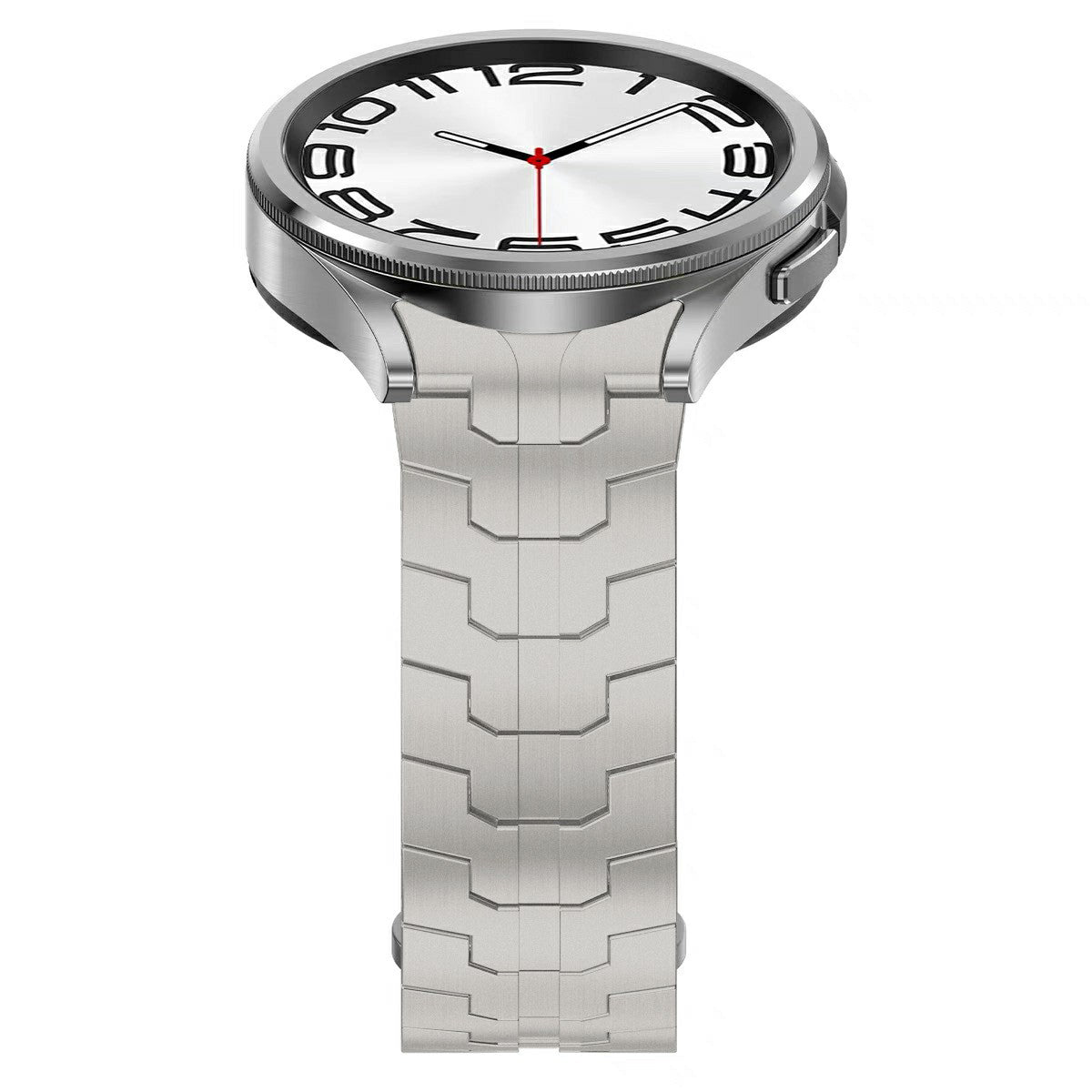 For Samsung Galaxy Watch6  /  Watch 5  /  Watch4 Watch Strap Stainless Steel Watchband with Butterfly Buckle - Titanium