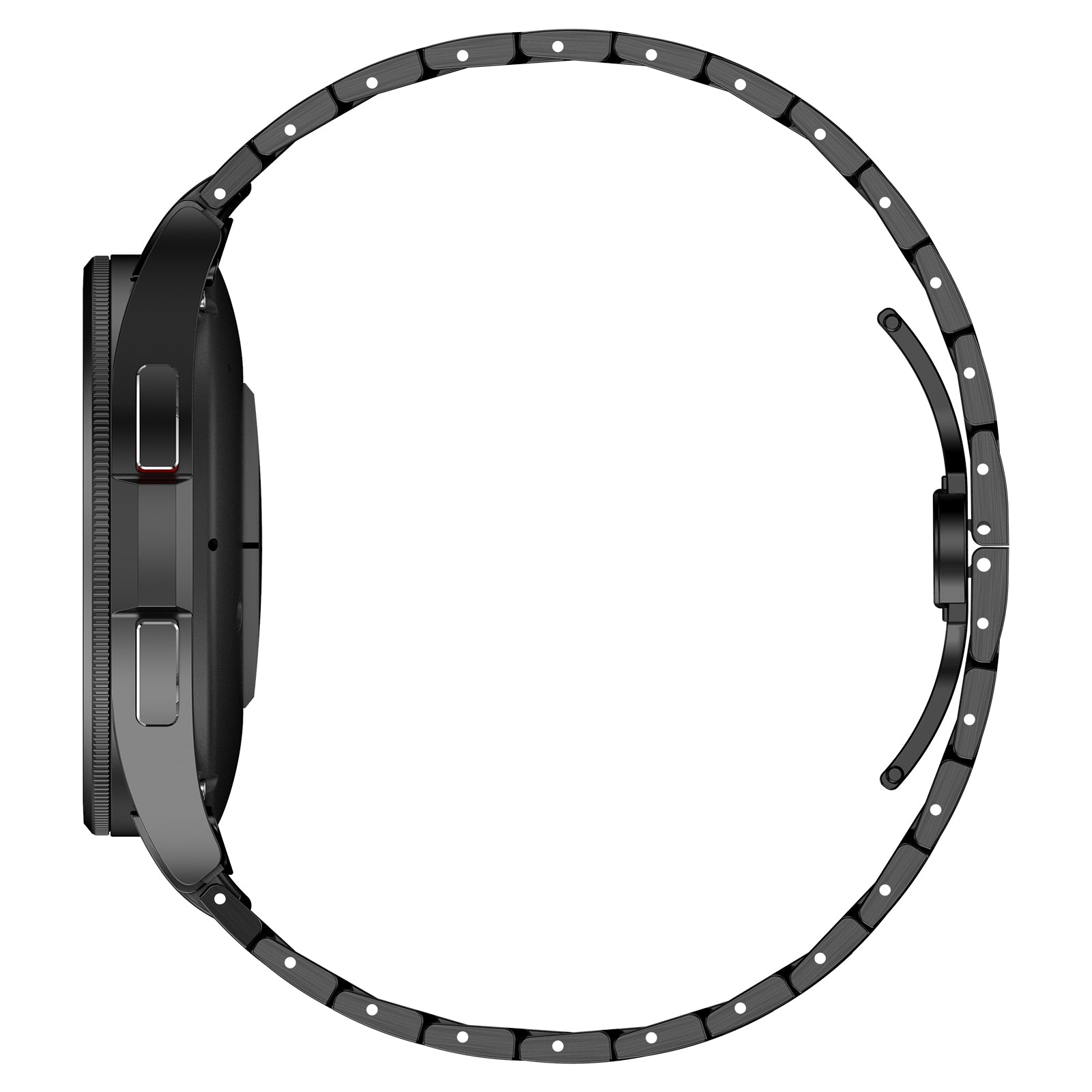 For Samsung Galaxy Watch6 / Watch6 Classic / Watch 5 Stainless Steel Watch Strap Butterfly Buckle Wrist Band - Black