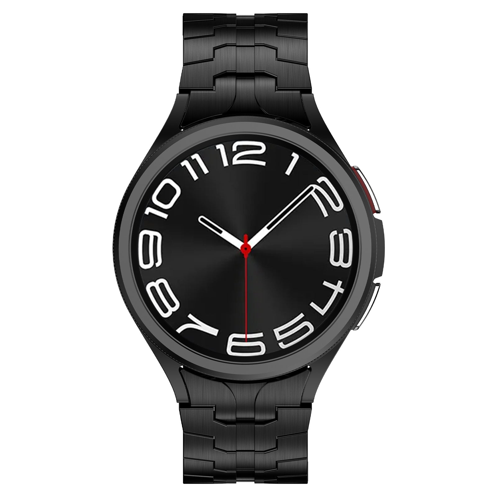 For Samsung Galaxy Watch6 / Watch6 Classic / Watch 5 Stainless Steel Watch Strap Butterfly Buckle Wrist Band - Black