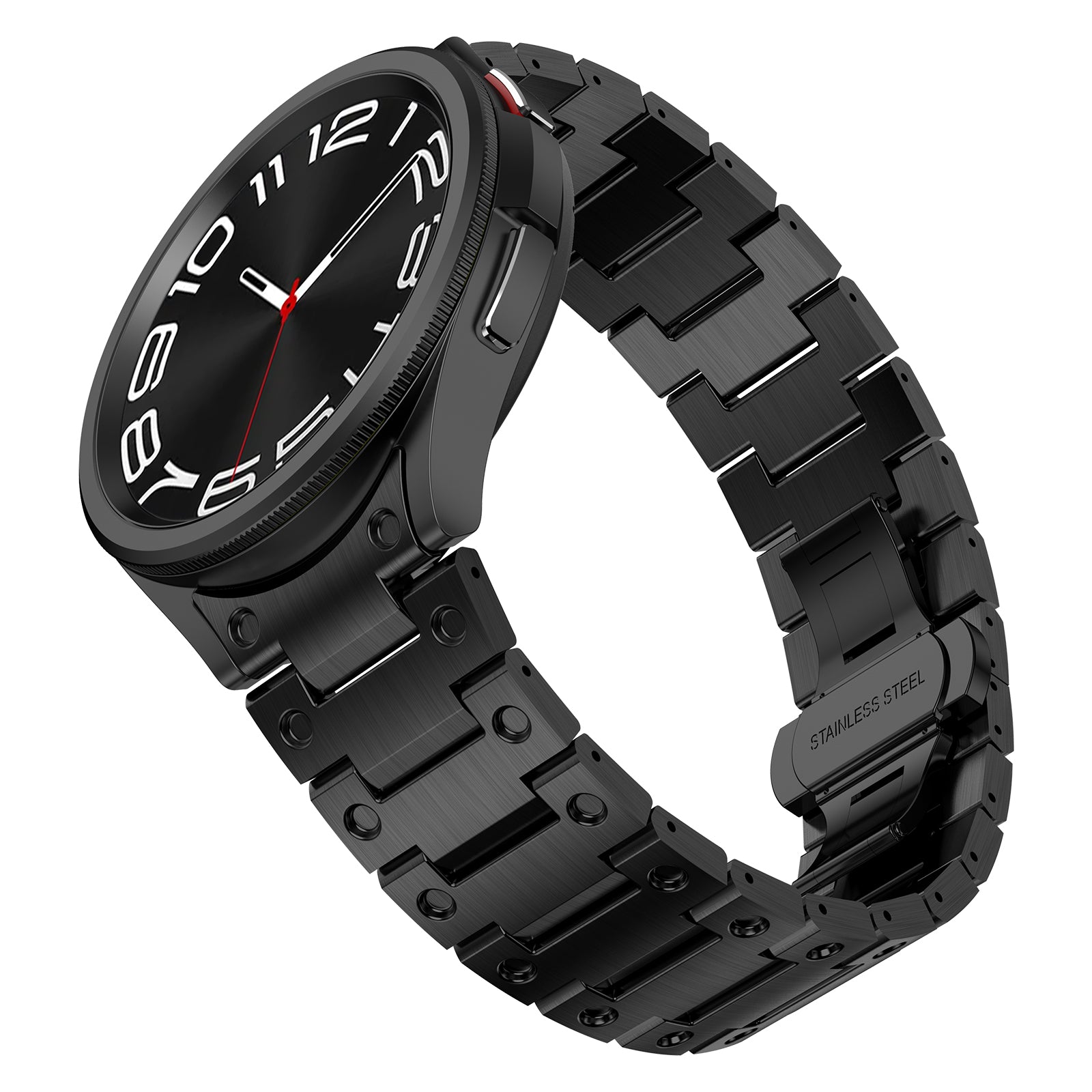 For Samsung Galaxy Watch6 / Watch6 Classic / Watch 5 Watchband Stainless Steel Watch Strap Replacement - Black