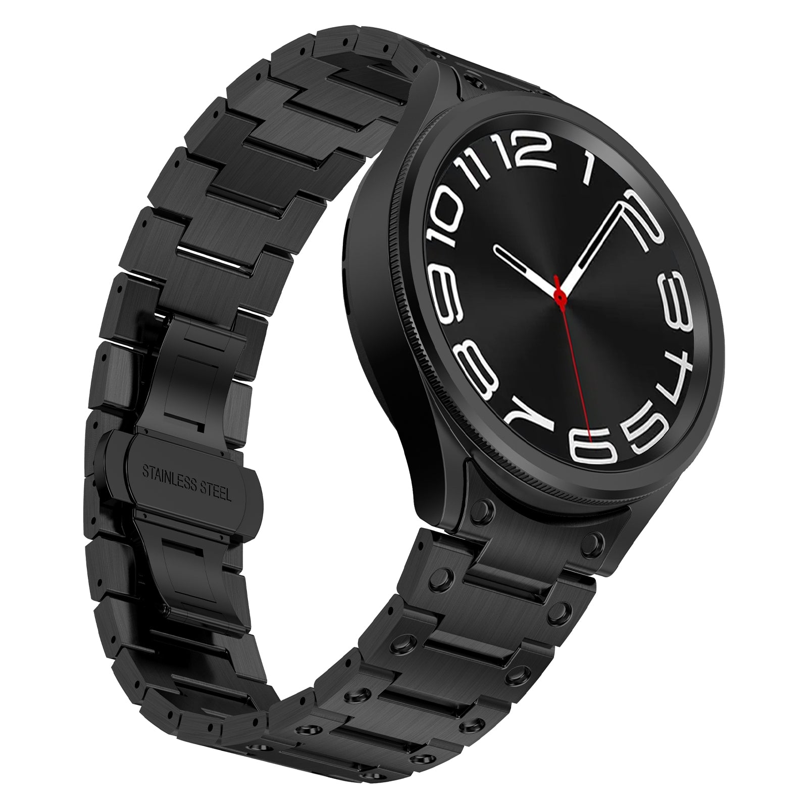 For Samsung Galaxy Watch6 / Watch6 Classic / Watch 5 Watchband Stainless Steel Watch Strap Replacement - Black