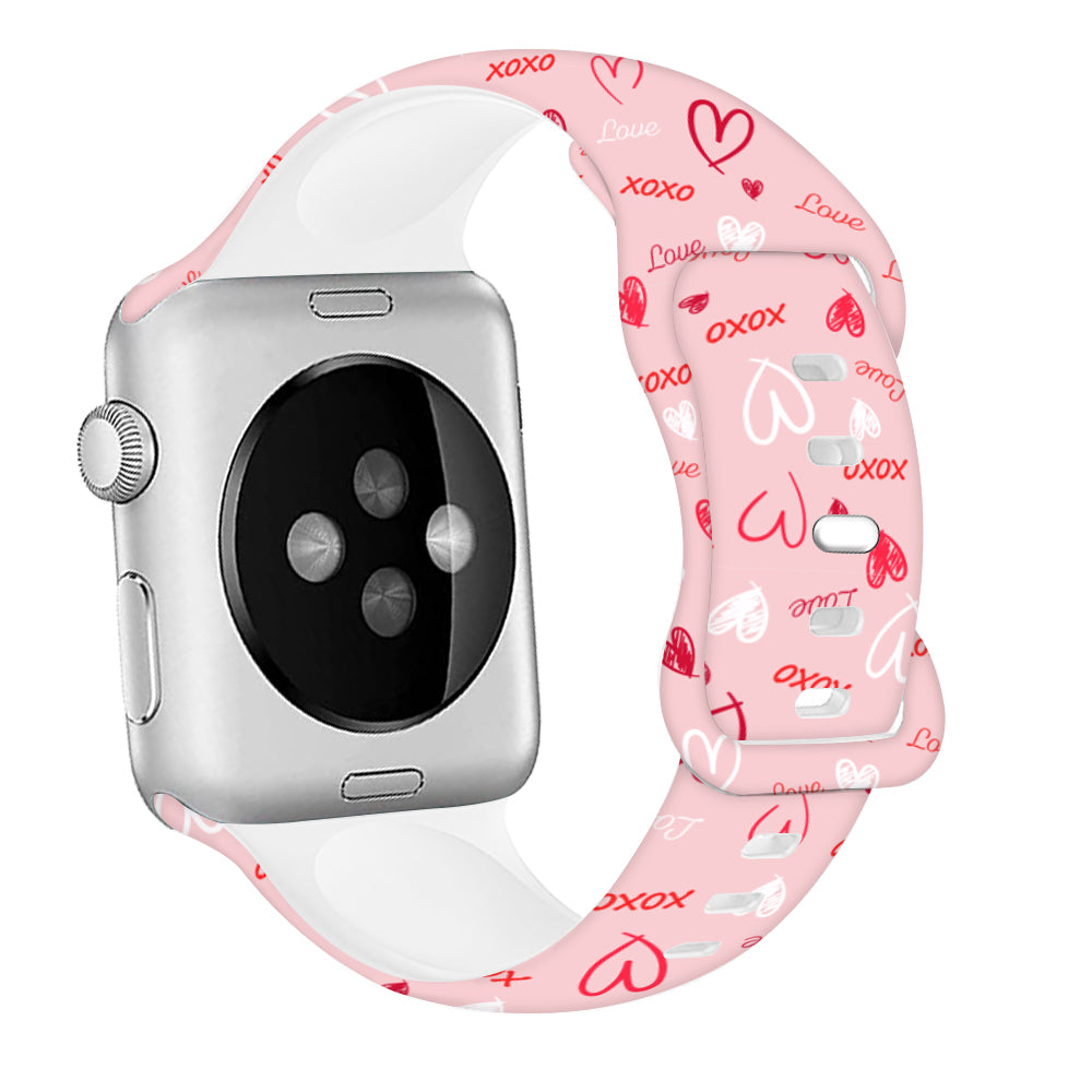 For Apple Watch Ultra 2 Ultra 49mm / 9 8 7 45mm / 6 5 4 SE (2022) / (2023) / SE 44mm / 3 2 1 42mm Pattern Silicone Watch Band - Easter Pattern 1
