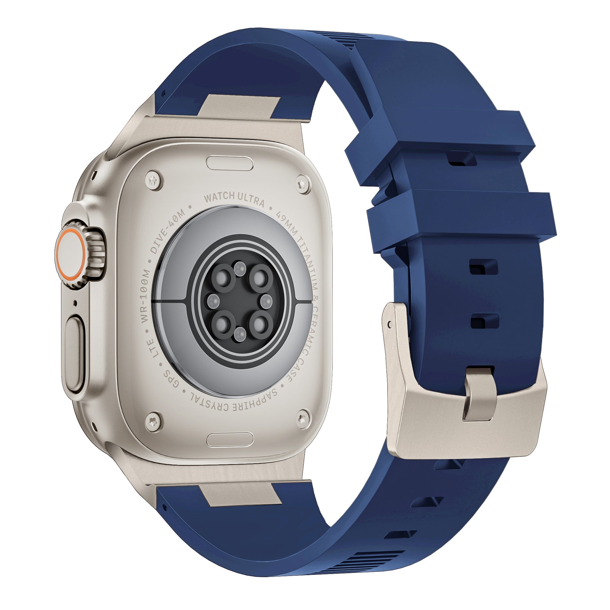 For Apple Watch Series 9 8 7 41mm  /  6 5 4 SE (2022) SE (2023) SE 40mm  /  3 2 1 38mm Soft Silicone Watch Bracelet - Black+Orange