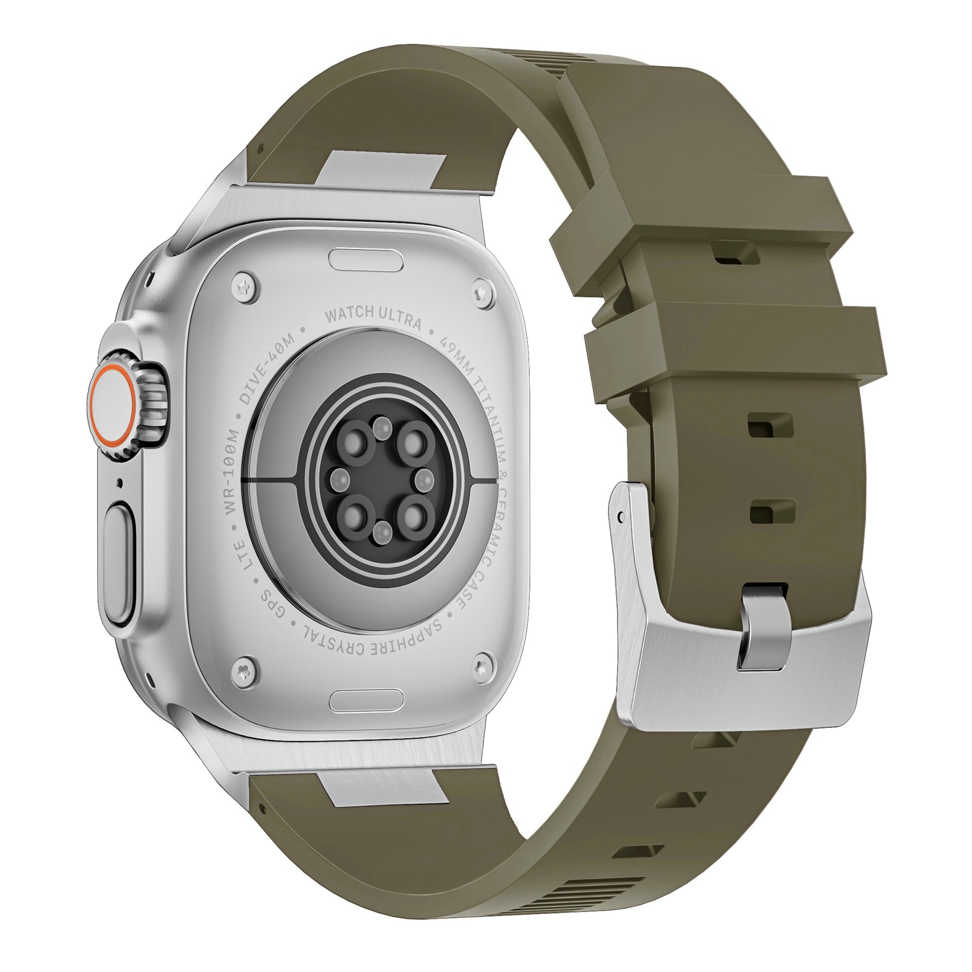For Apple Watch Series 9 8 7 41mm  /  6 5 4 SE (2022) SE (2023) SE 40mm  /  3 2 1 38mm Soft Silicone Watch Bracelet - Black+Orange
