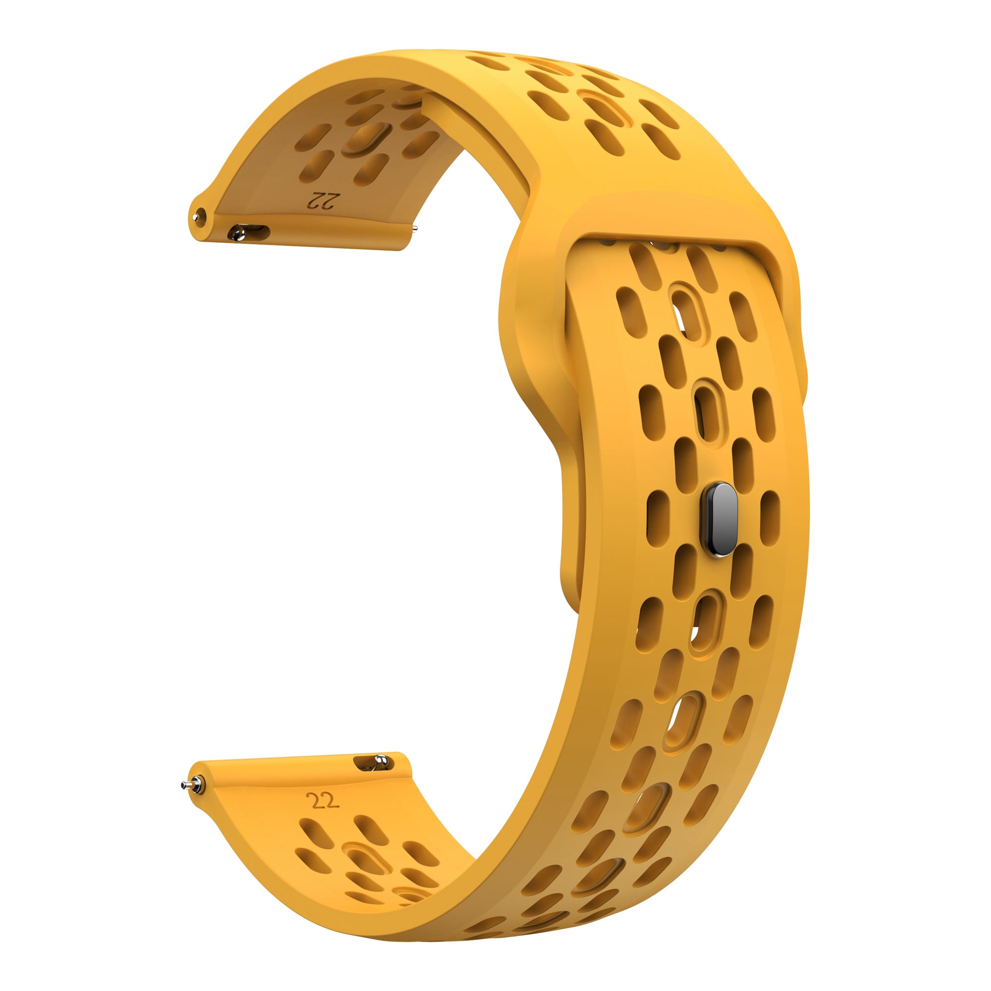 For Huawei Watch GT 4 41mm / Garmin Venu 3S / 2S 18mm Silicone Strap Hollow Watch Band - Dark Yellow